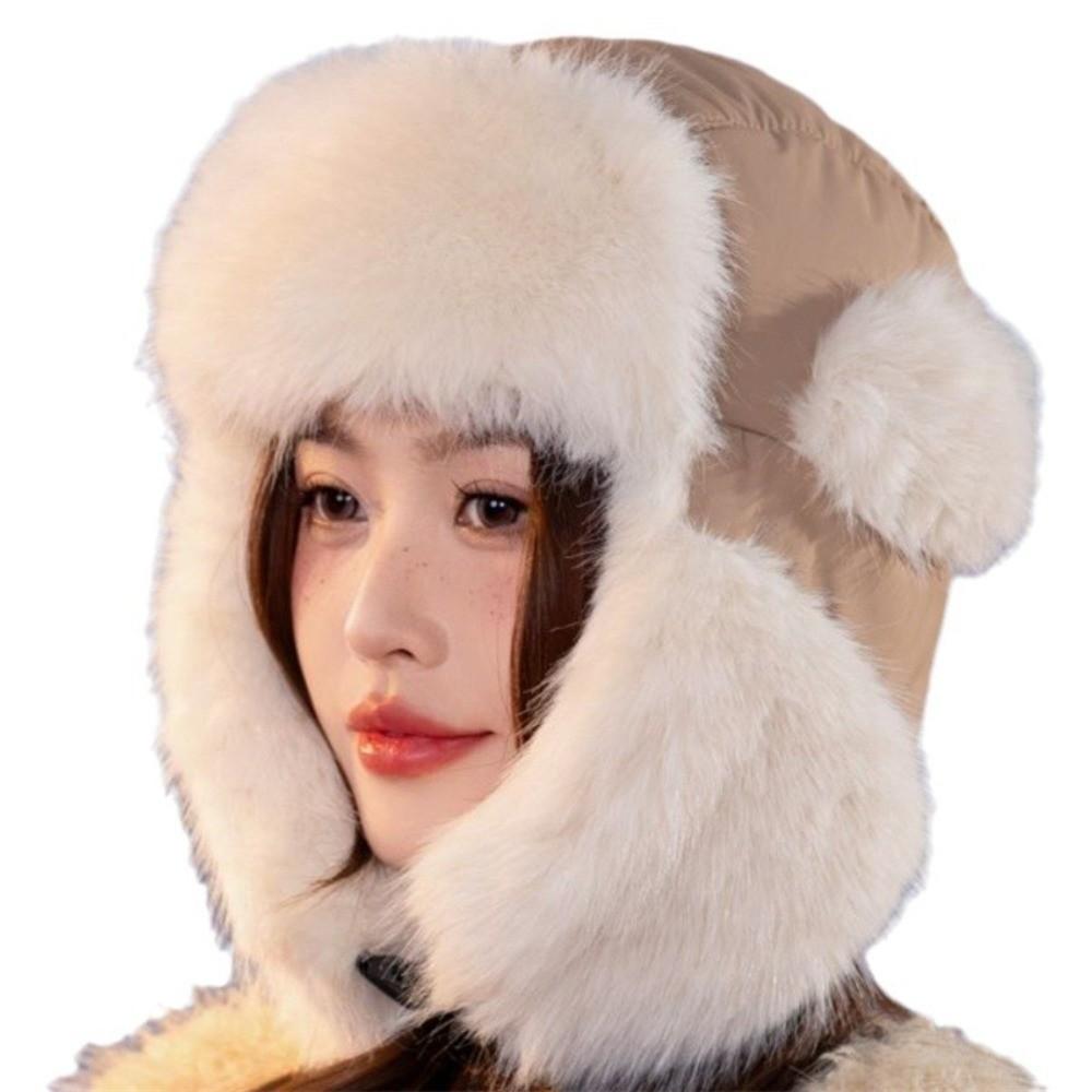 Windproof Winter Bomber Hat Fluffy Winter Cap NEW Lei Feng Cap for Women
