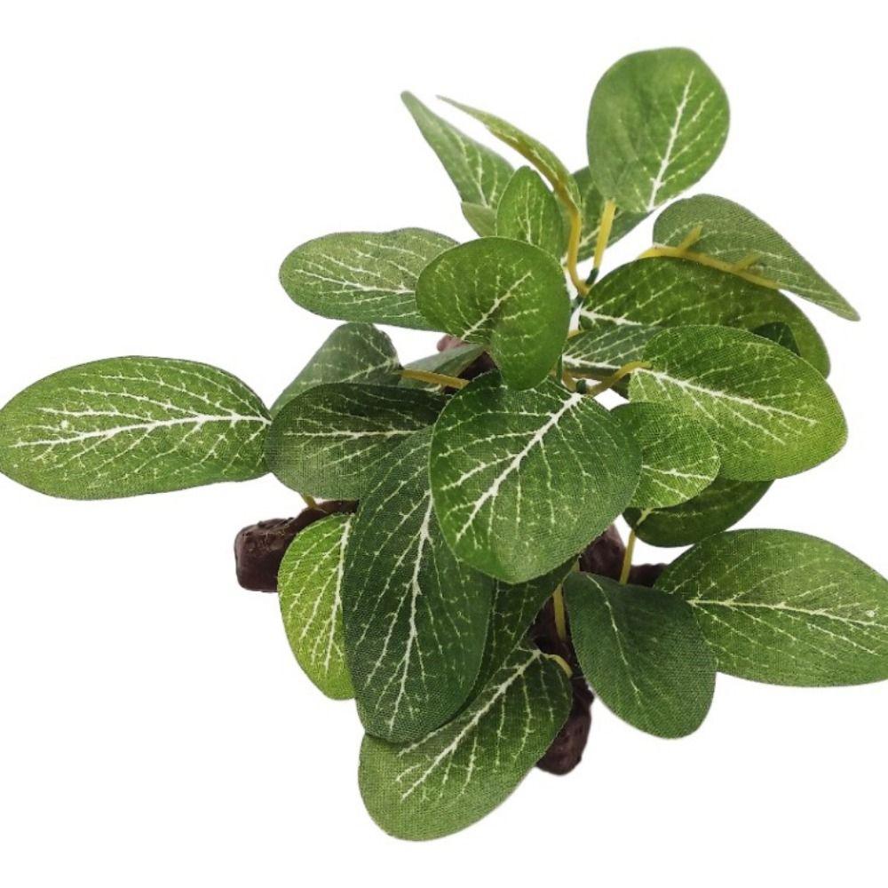 Simulated Faux for Fish Tank Decor Aquarium Plants Ficus Tree Artificial Plants Turtle Jar Ornament