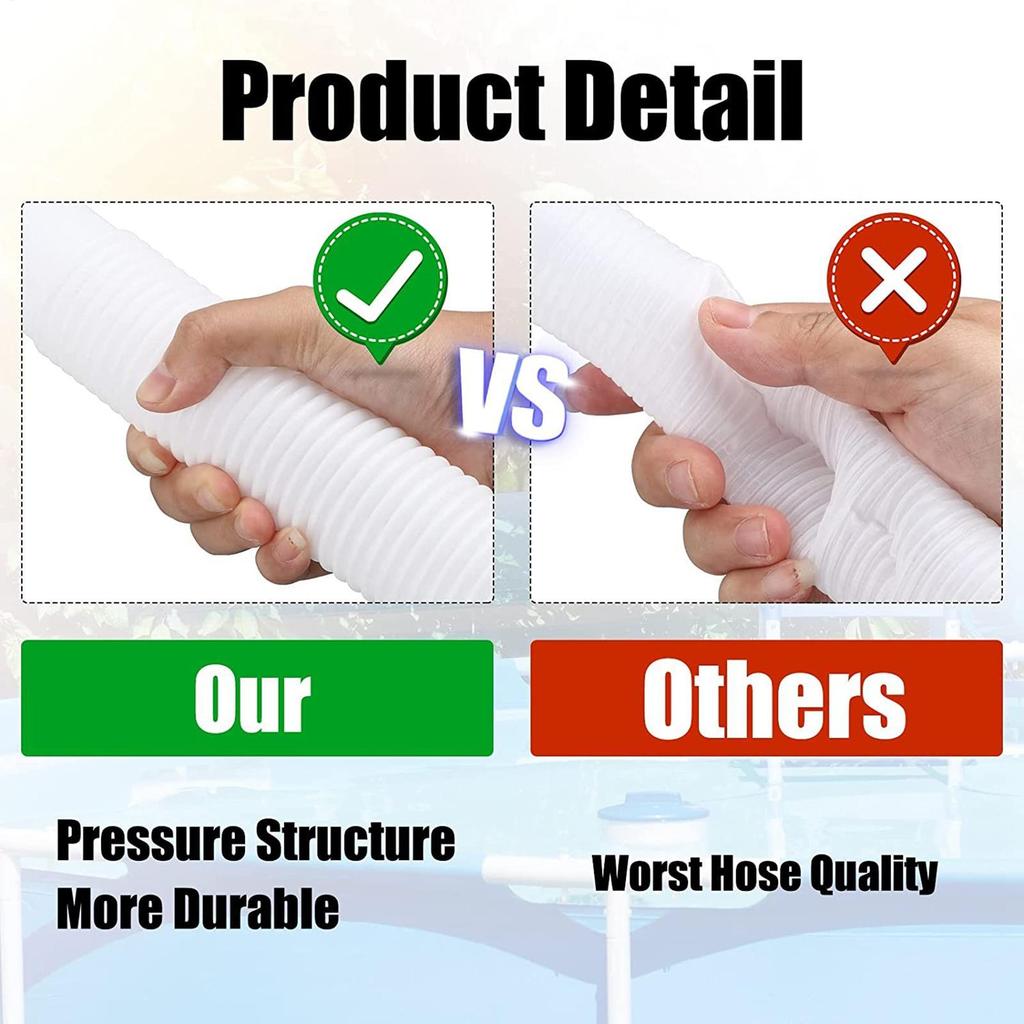Filter Pump Hose Pool Pump Hose Pool Pump Replacement Hose For 1.5in Diameter Replacement Pool Hose For Aboves Ground Pools