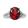 Finger Ring Geometric Imitation Garnet Jewelry Opening Adjustable Sparkling Ring for Daily Wear