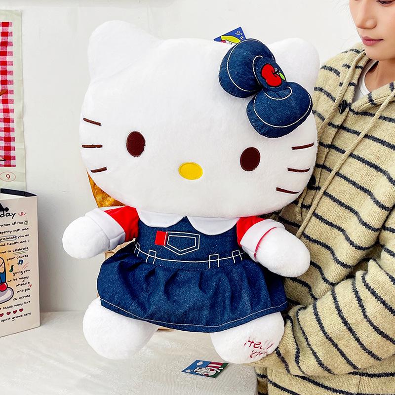 Кросс-бордер Джинсовое платье Плюшевая игрушка KT Cat Украшение