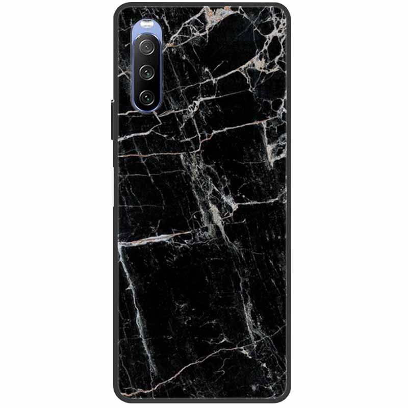 Мягкий чехол для Sony Xperia 10 III Case 5 III Мягкий силиконовый Черные чехлы для Sony Xperia 1 III / Xperia1 XZ4 Чехлы Крутой Мрамор