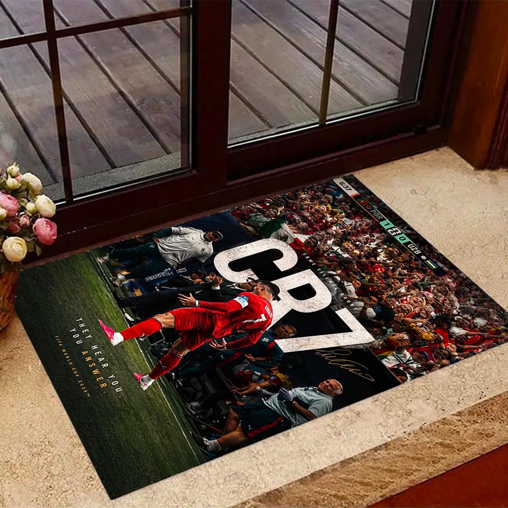 Cr7: Answer Revealed Carpet Design for Kitchen Living Rooms Balcony Dormitory Anti-slip Rug Decorate Offices Perfect Birthday/Christmas Gift Idea