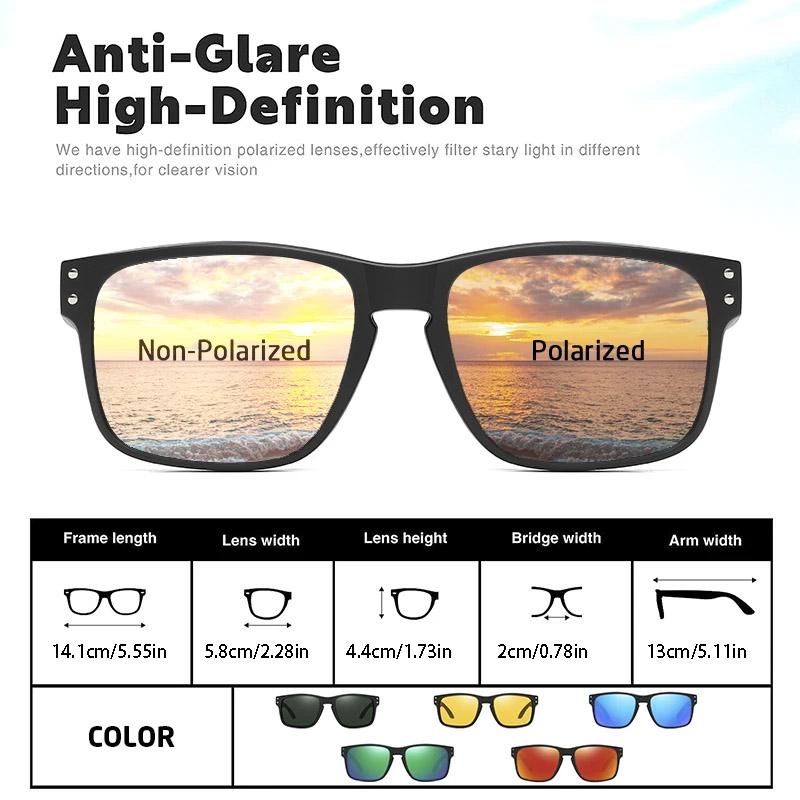 Неполяризованные квадратные солнцезащитные очки для мужчин и женщин, антибликовые рыболовные солнцезащитные очки для вождения, ночное видение