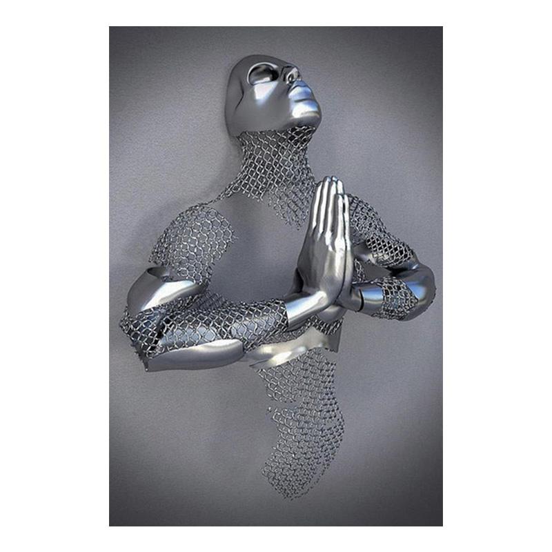 Металлическая фигурка, статуя, художественная картина на холсте, романтические абстрактные постеры и принты, настенные панно для влюбленных, современная гостиная, домашний декор