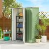 Metal Tool House 1.07 m² 142 x 86 x 189 cm Tool Shed with Pent Roof Lockable Door