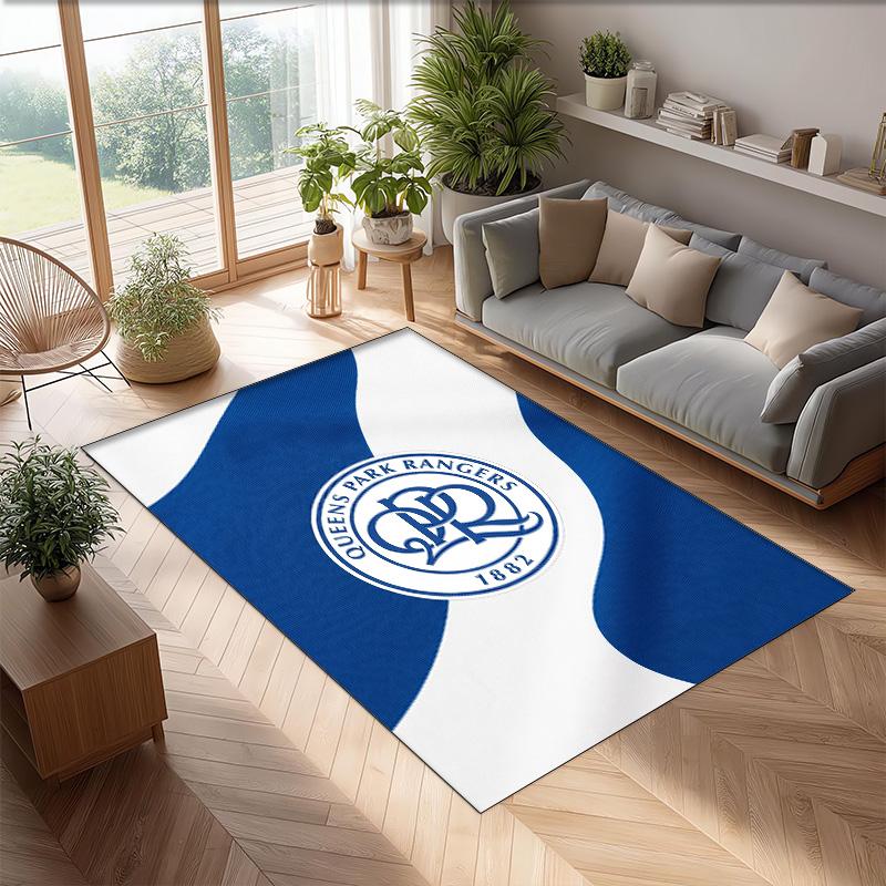 Queens Park Rangers Football Print Crystal Velvet Rug, Comfortable Water Absorbent Non Slip Indoor Floor Carpet