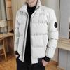 Мужская зимняя куртка из плотного хлопка с воротником-стойкой - теплое однотонное пальто для холодной погоды