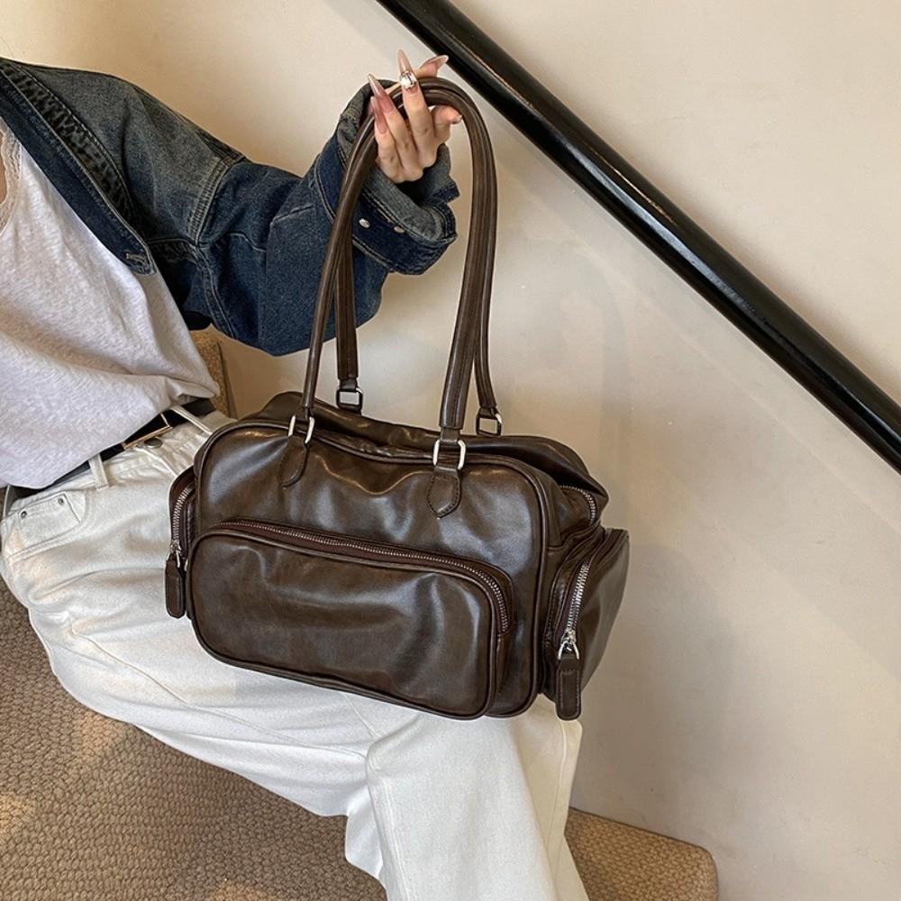 Tote Storage PU Handbag Shoulder Pouch Messenger Bag Fashion PU Leather Shoulder Bag  Women