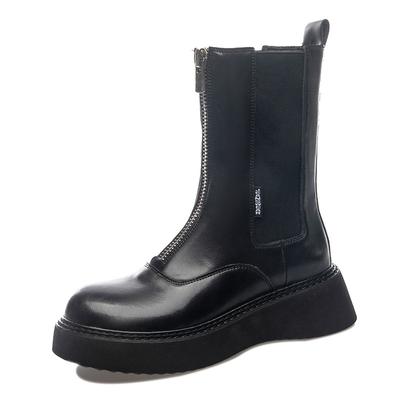 Женские ботинки из натуральной кожи, женская обувь, модные женские дышащие ботинки из воловьей кожи, легкие черные ботинки на молнии спереди