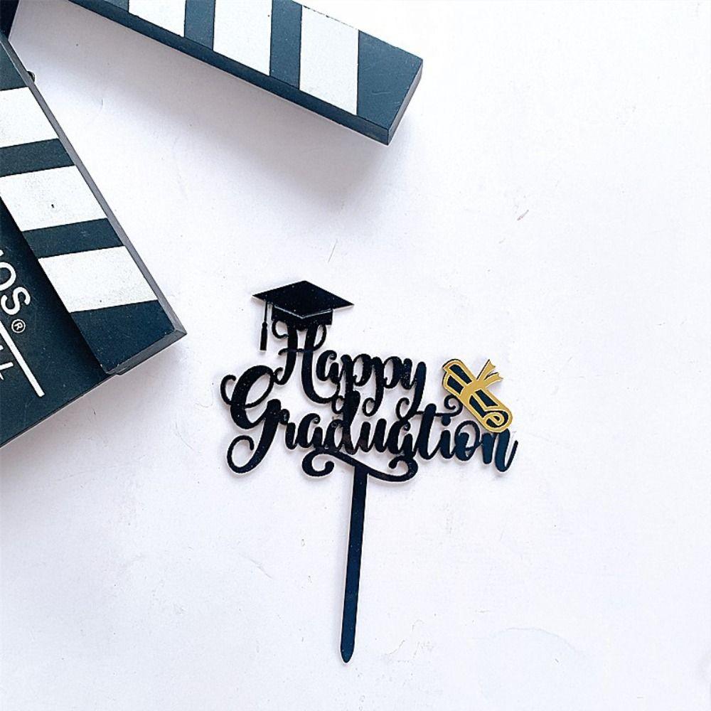 Акриловые украшения для торта Happy Graduation Cap, украшения для торта на выпускной вечер
