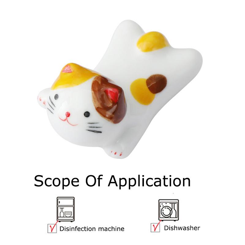 1 Piece of Chinese Style Creative Cat Durable Chopstick Holder Ceramic Cute Holder Portable Holder Decoration