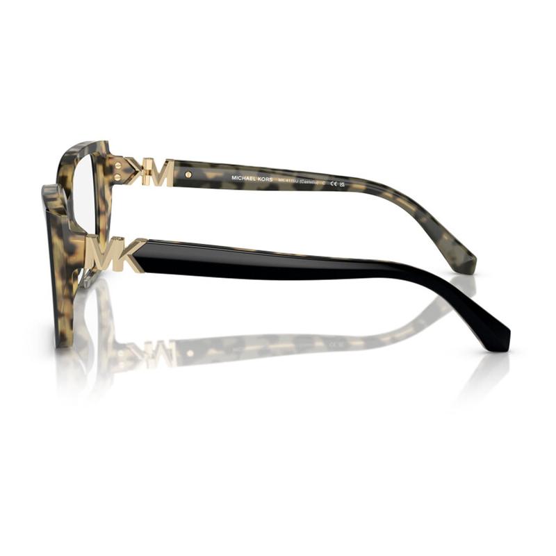 MICHAEL KORS Temple Logo Metal Acetyl Rectangular Optical Frame Men's Black Black 52