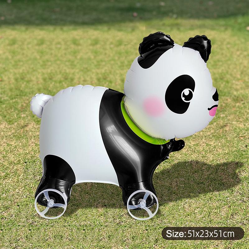 4D Cartoon Foil Balloons Elephant Stand Walking Balloon With Wheel For Kids Birthday Party Decoration Baby Shower