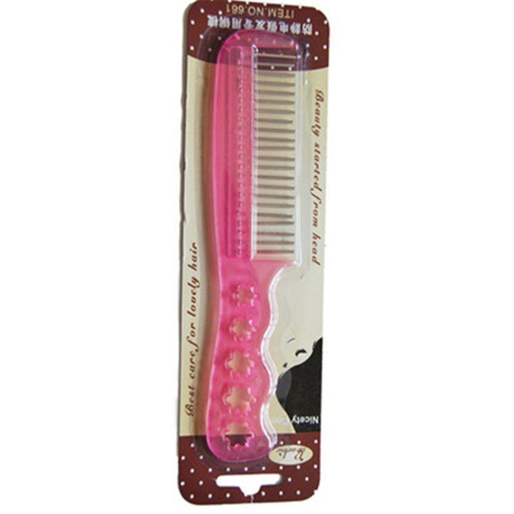 Модная Антистатическая Расческа для Парика с Ручкой, Инструмент для Парика, Расческа со Стальными Зубьями, Для Укладки