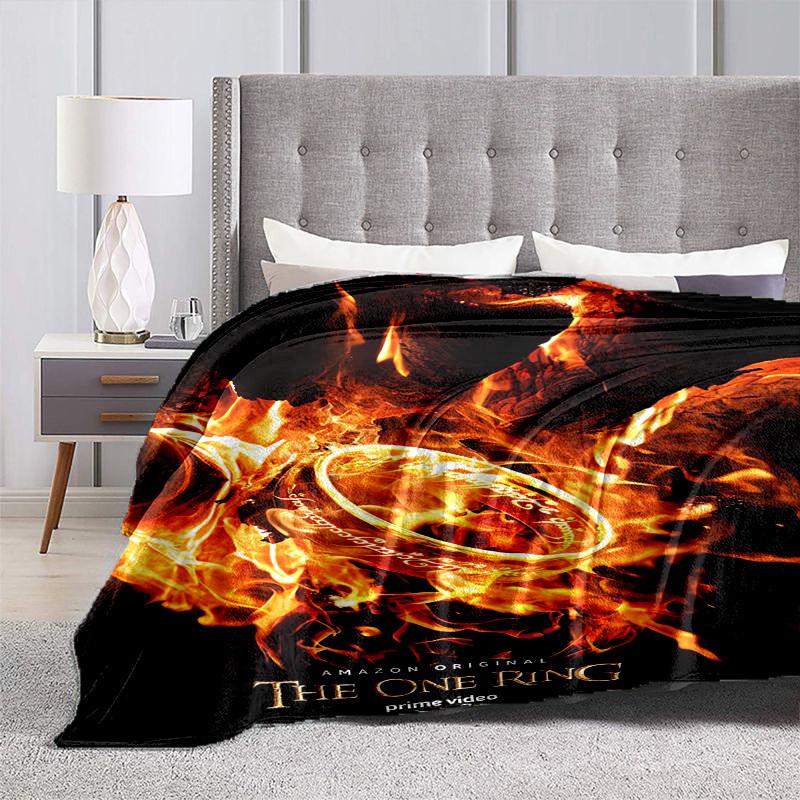 1pc The One Ring Fire Amazon Prime Video Cartoon Blanket,Portable Throw for Travel & Camping, All Season Cozy Blanket,Ideal Gift