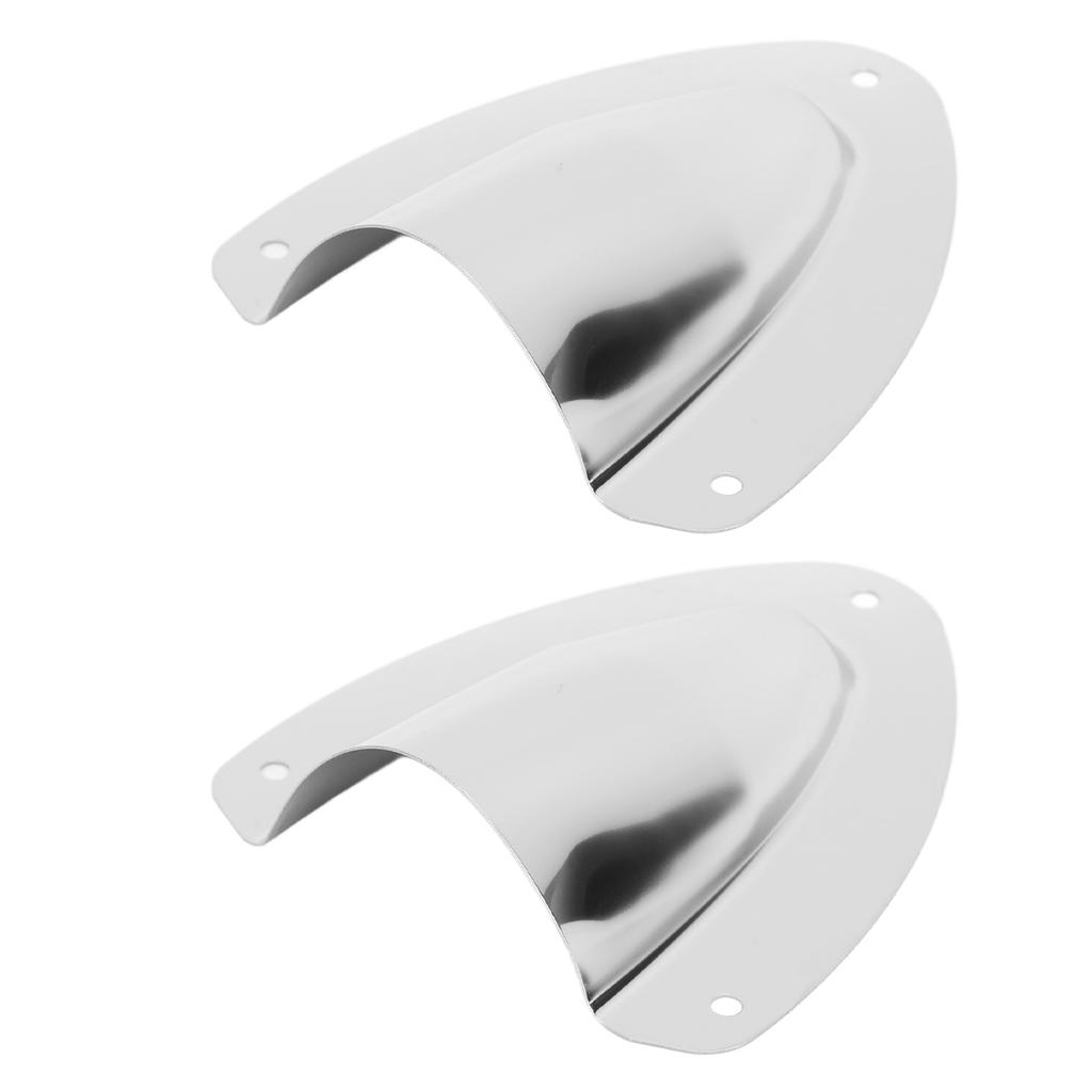 1 Pair Stainless Steel Clam Shell Vent Polished Marine Wire Cable Vent Cover for Yacht Boats Fishing Boats 120mm 4.72in
