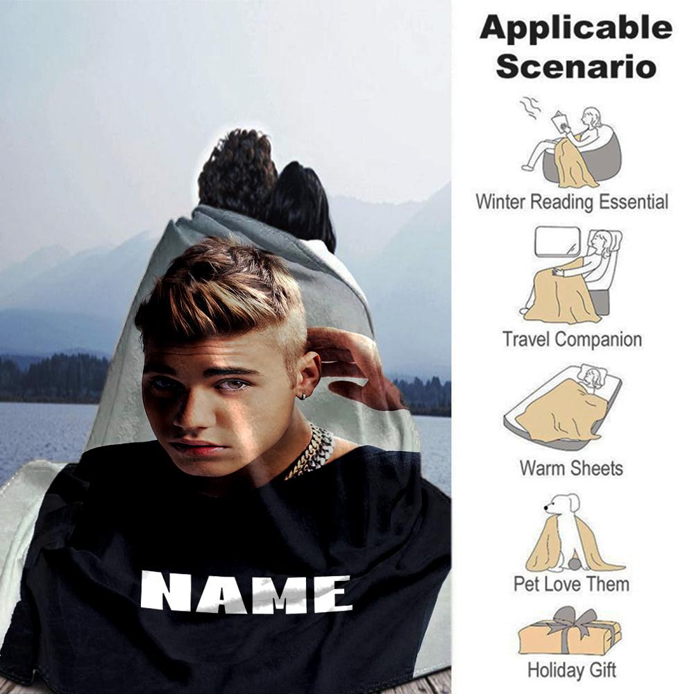 Modern Hairstyle Confidence Customize Text Blanket Cozy Personalized Blanket Durable Comfort Suitable for Picnics Bedding Livingroom Bed