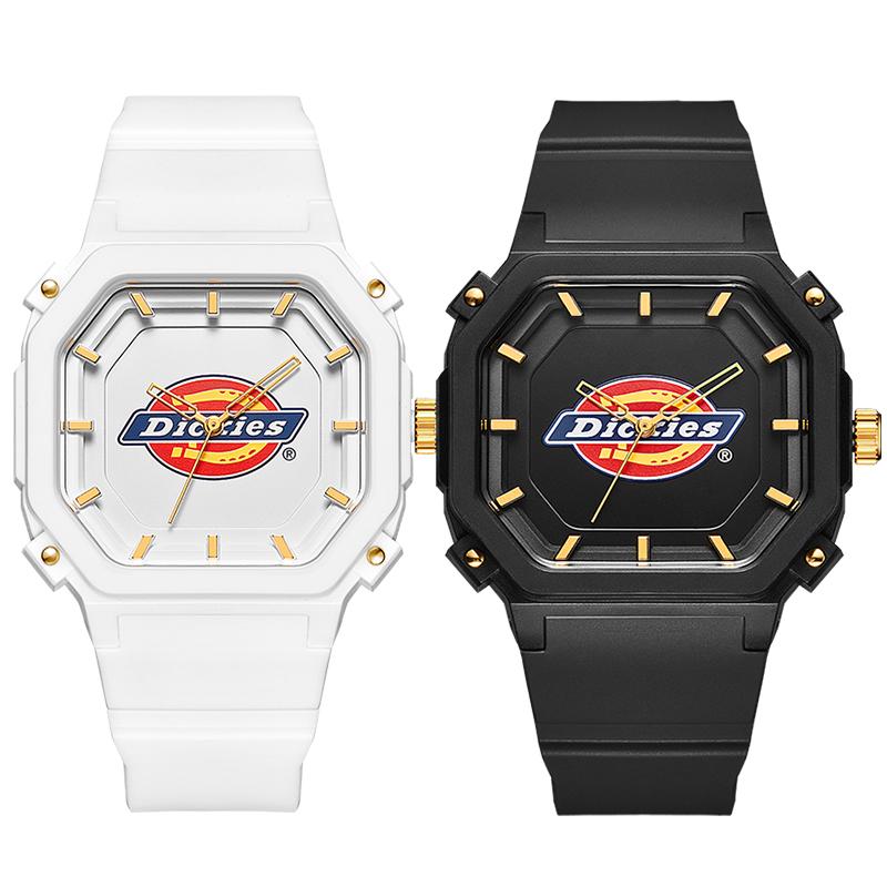 Dickies Кварцевые часы Белый циферблат Подарочная коробка Кубинский браслет Студенческие Модные Модные Ins Спортивные Унисекс Часы CL-439