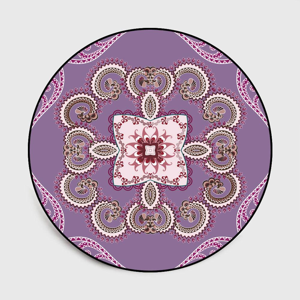 Винтажный ковер-мандала в этническом стиле, круглый ковер, подвесная корзина для балкона, декоративный коврик для пола в гостиной, противоскользящий коврик