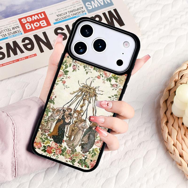 Чехол для телефона с постером Мидсоммар для iPhone 17 16e 15 14 13 12 11 Pro Max Air Mini Мягкий защитный чехол