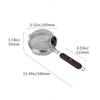 Stainless steel hand roaster with wooden handle, round, 14cm diameter, suitable for home use (includes cooking thermometer)