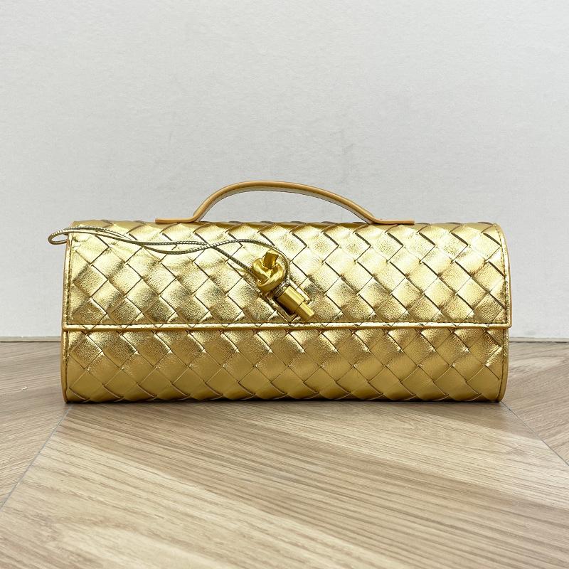 Новая плетеная сумка ручной работы, длинная сумка для ужина из коровьей кожи, высококачественная горизонтальная сумка-багет