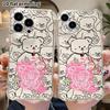 Phone Case: 2D flat, suitable for iPhone 18, 17, 16, 15, 14, 13 Pro, transparent corner protective case, watercolor little bear, Christmas and Hallowe