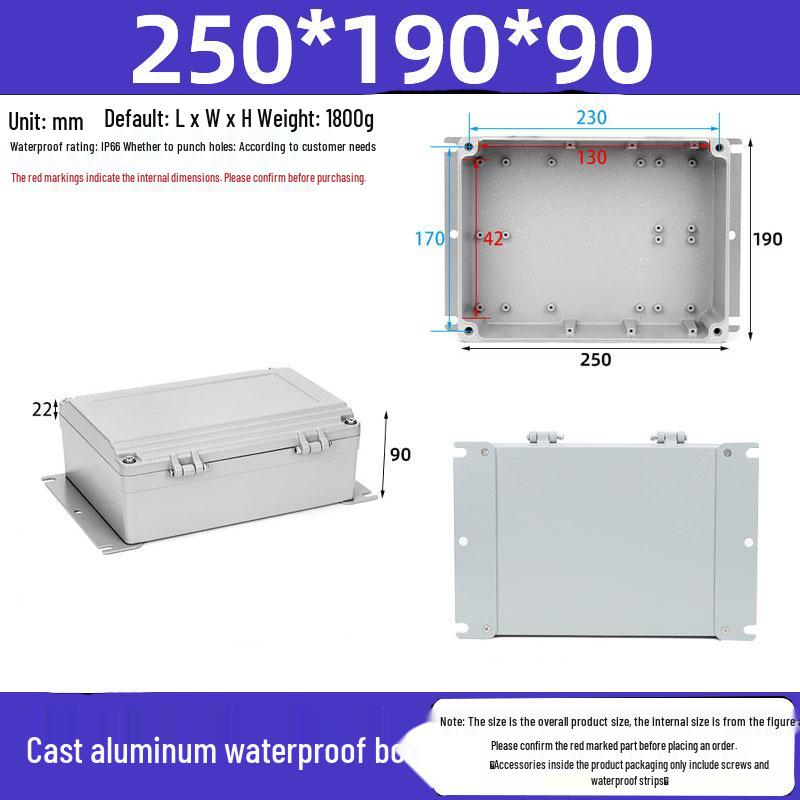 Die-cast Aluminum Outdoor Junction Box IP65 Waterproof Enclosure