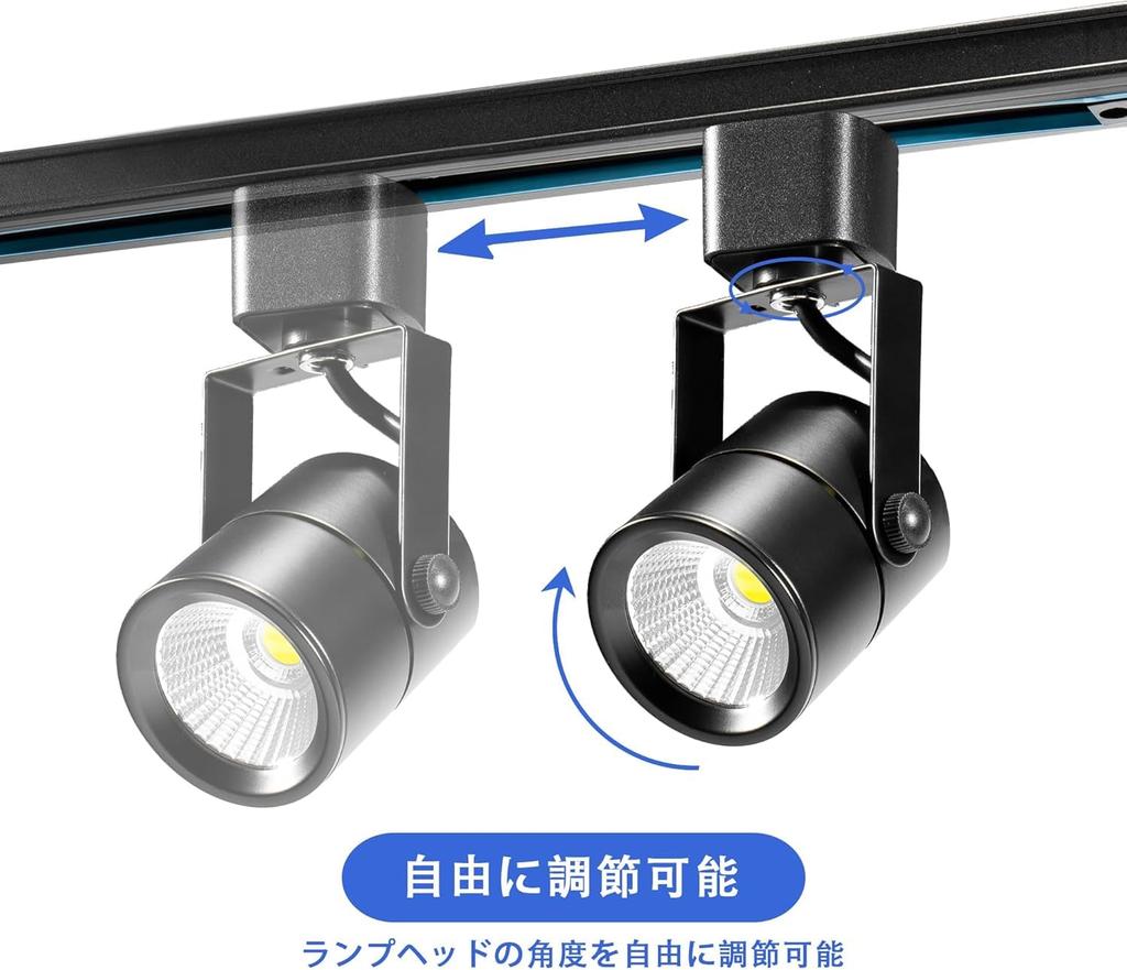 Remote-Controlled, Smoothly Dimmable and Color-Adjustable Duct Rail Spotlight, Integrated LED Lighting, 10W (80W Equivalent), High Brightness 800lm,