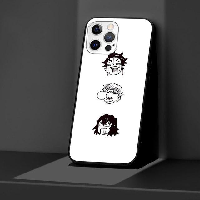 Case For Apple Iphone 11 13 12 Mini 14 Pro Max Xr 7 8 +Se 2020 Xs 6 6s Plus 5 5s Black Silicone Phone Cover Anime Demon Slayer
