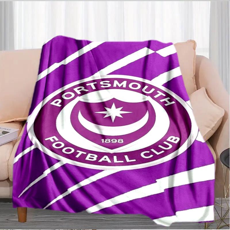 Ports-mouth Fc Anniversary Printed Throws Blanket Soft Flannel Blankets for Couch Bed Gifts for Men Women Picnic blanket Christmas gifts