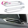 Color My Life 2Pcs ABS Chrome Internal Air Conditioning Vent Trim Sequins Sticker for Peugeot 2008 208 2013 - 2017