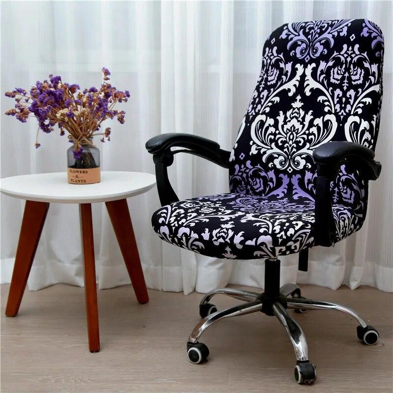 Office Rotating Computer Chair Cover Elastic Printed Chair Covers Anti-dirty Washable Lift Seat Protector Case for Meeting Room