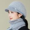 Women's Winter Velvet Thickened Cold and Warm Knitted Wool Hat Faux Rabbit Fur Hat Ear Protector Cap
