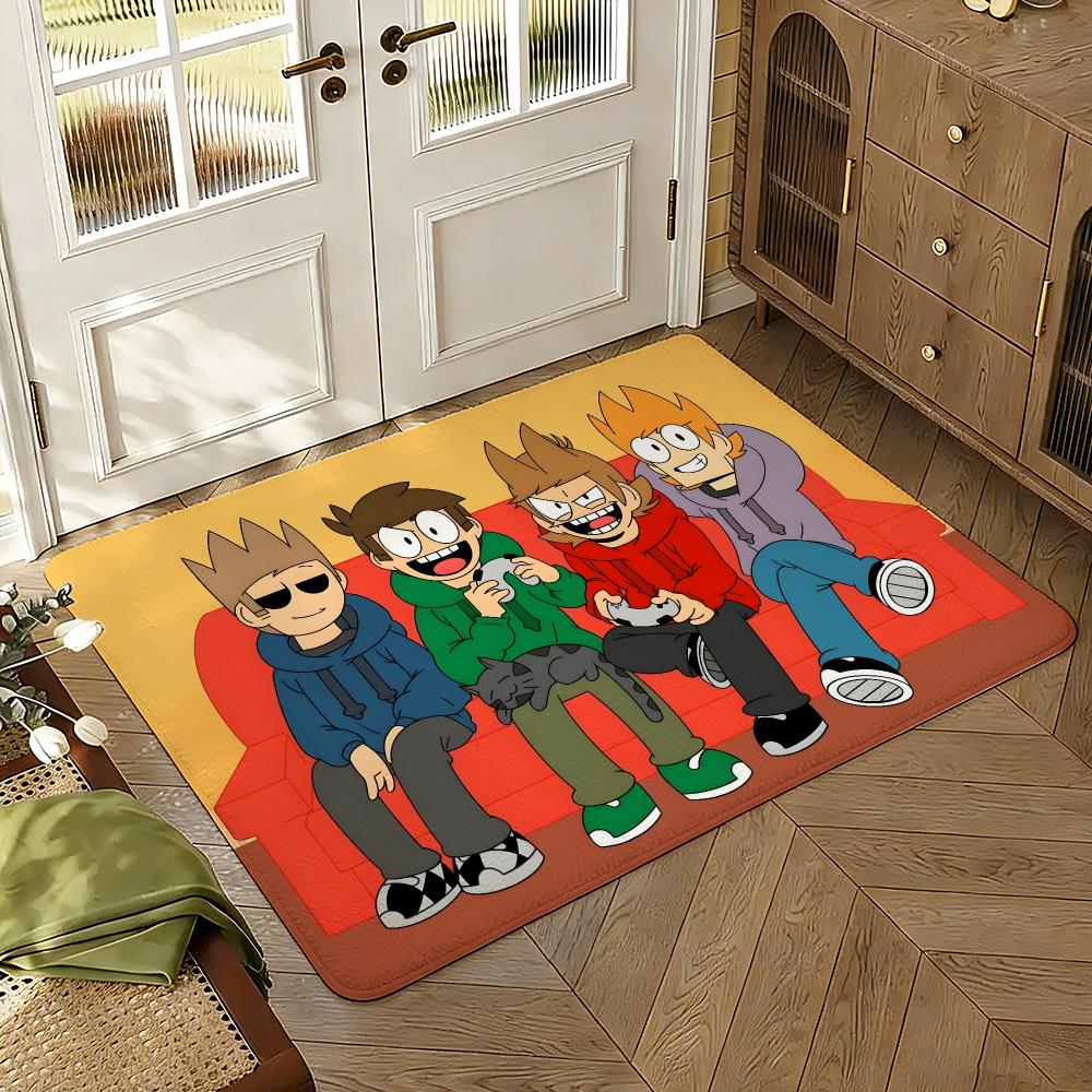 Edd-sworld Floor Mat Soft Thickened Absorbent Non-Slip Bedroom Living Room Door Mat Home Decor Flannel Rugs