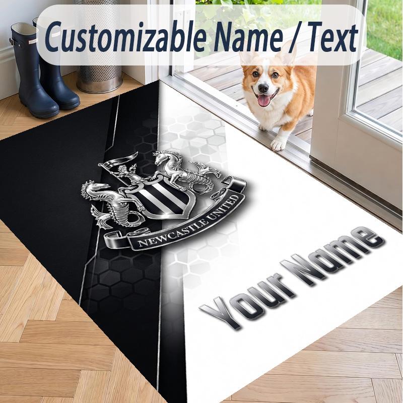 Custom Text Printed Rug Newcastle United FC Non Slip Floor Carpet For Home Room Decor