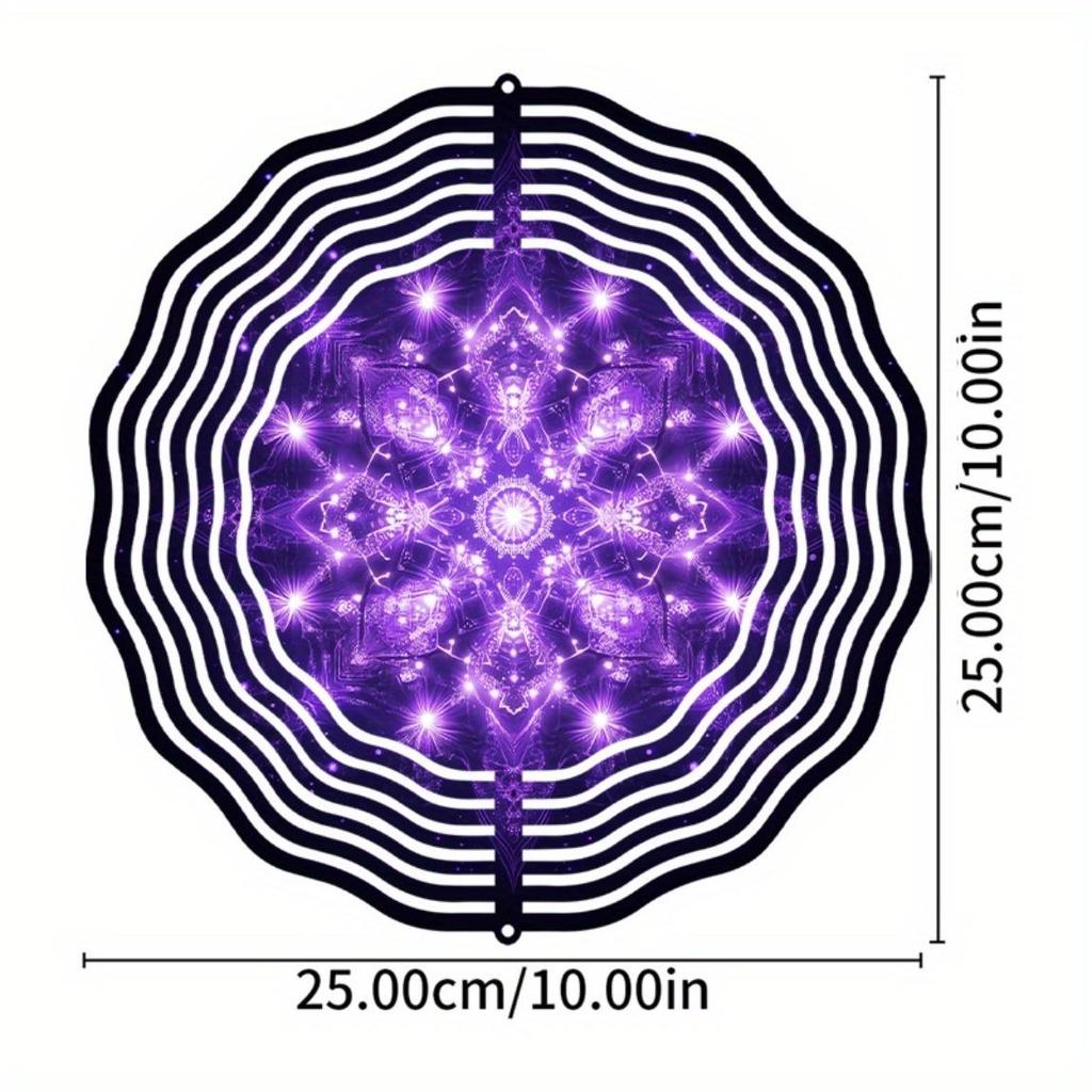 10-дюймовый ветряк-снежинка, подвесной декор, вращающийся на 360 градусов крюк, элегантная музыка ветра для сада, балкона, весны, лета