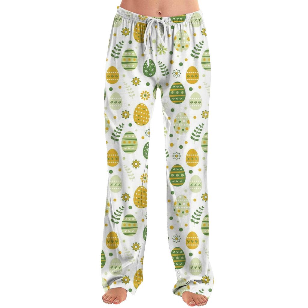 Женские модные свободные повседневные брюки с пасхальным принтом