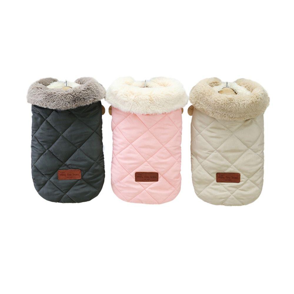 Padded Apparel Dog Sweater Puppy Vest Pet Clothes Winter Coat Cotton Padded Jacket Plush Hoodie