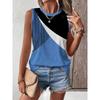 Vintage Striped Print Women's Tank Top Summer Casual Women's Elegant Crew Neck Tank Top Street Fashion Women's Sleeveless Top