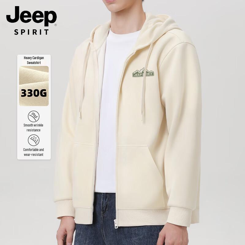 JEEP SPIRIT Men's Heavyweight Hooded Cardigan Sweatshirt