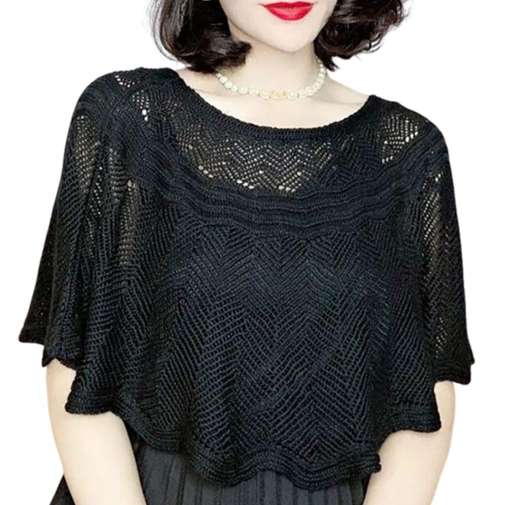 Solid Color Knit Cover Hollow Design Warm Scarves Fashion Knitted Shawl Korean Style