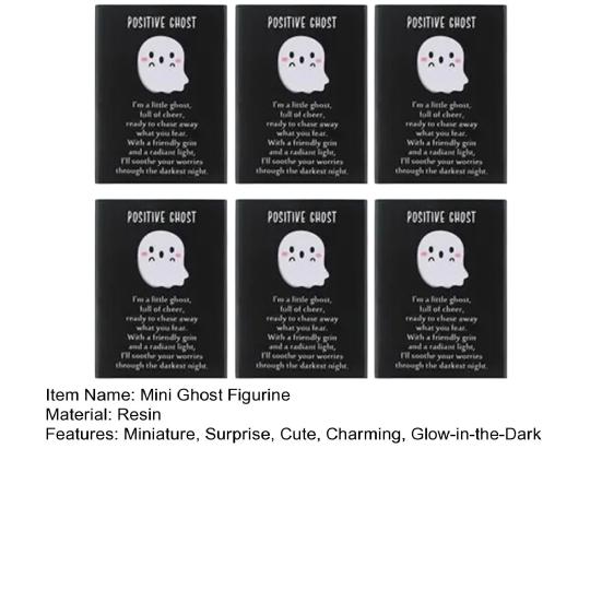 Halloween Mini Resin Ghost Miniature Glow-in-the-Dark Ghost Figurine Cute Tiny Ghost Ornaments Surprise Toy for Garden Fairy Accessories