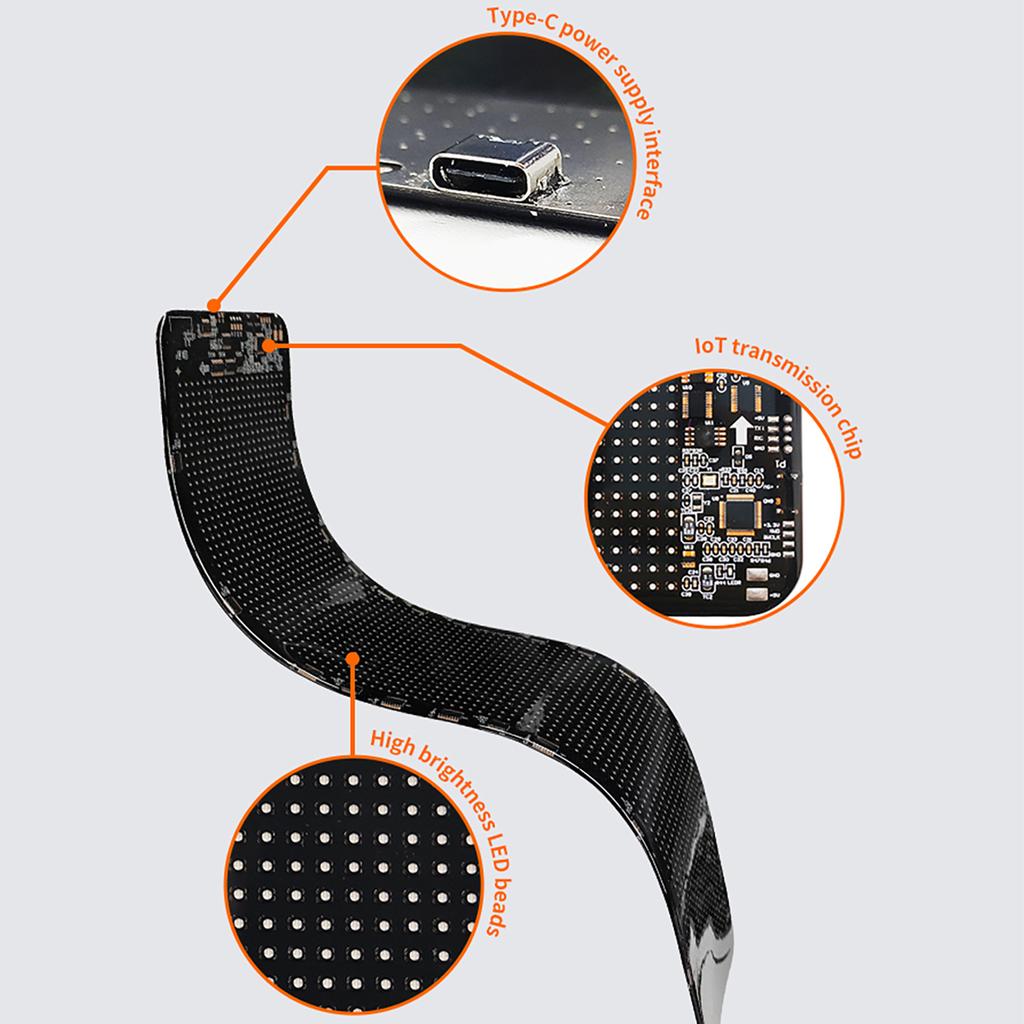 Programmable Smart LED Panel Pixels Matrix Display Car Advertising Light Led Module Scrolling Text Animation Pattern USB 5V