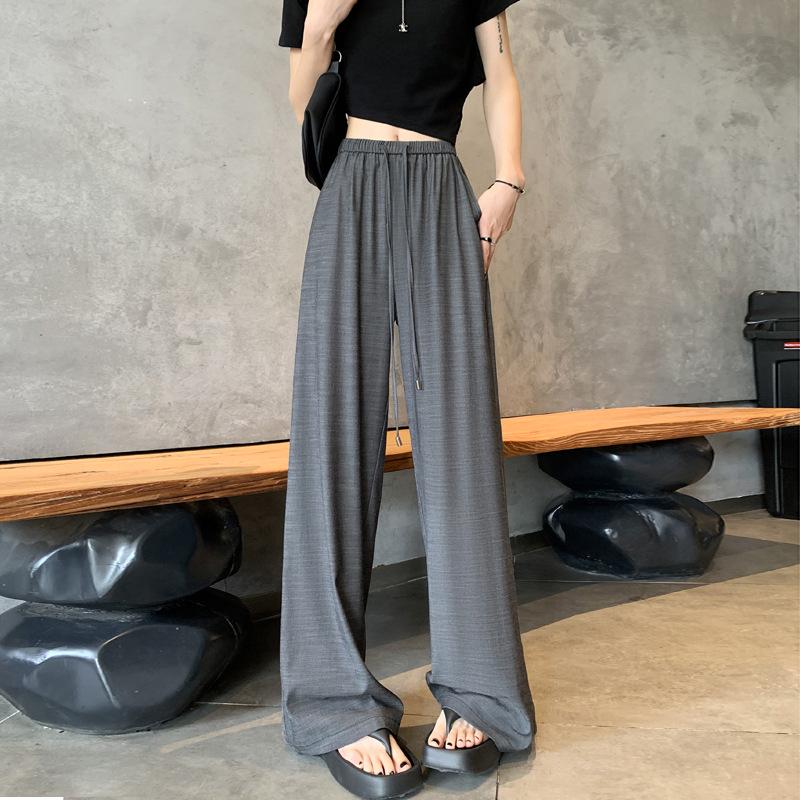 Новые брюки с высокой посадкой, драпировкой, свободные, в стиле ретро, летние, тонкие, прямые