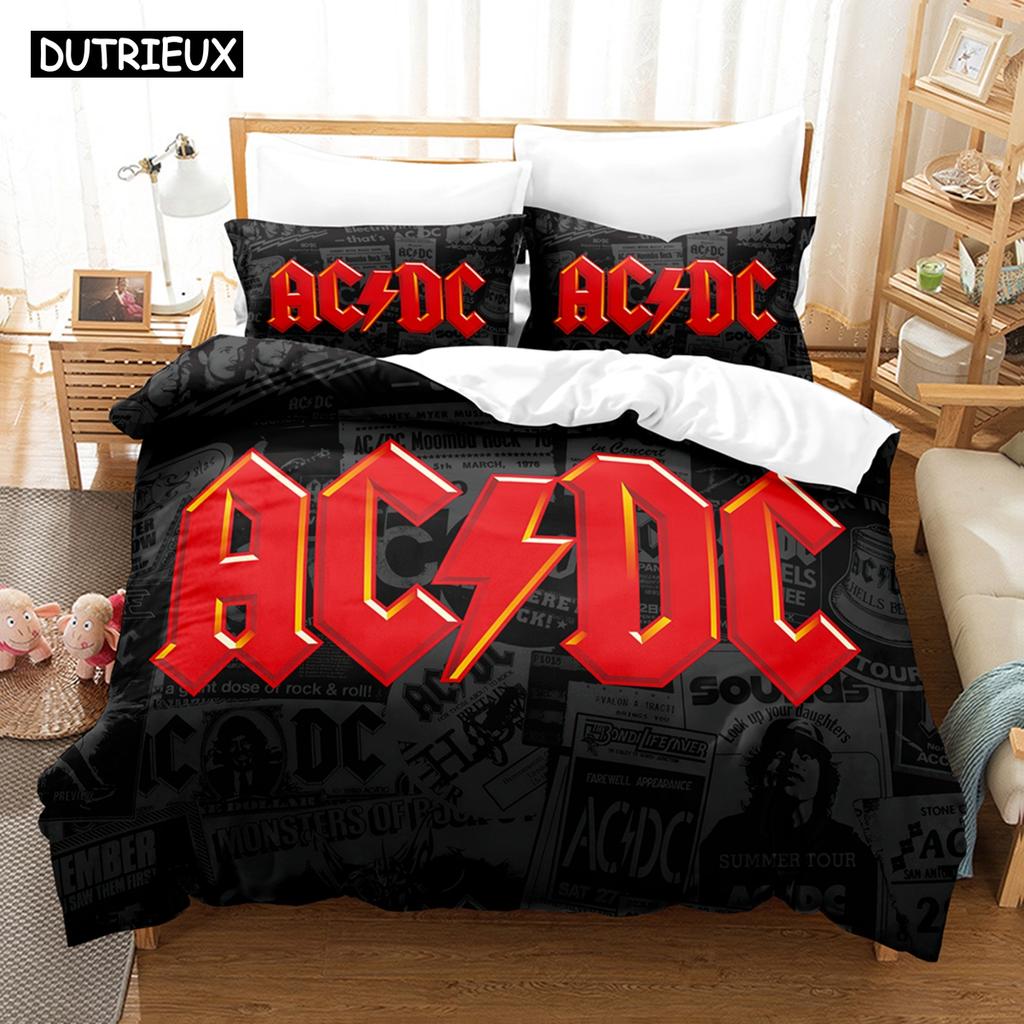 3D Ac Dc Music Постельное белье Пододеяльник Комплект с наволочкой Твин Полный Queen King Постельное белье Постельное белье