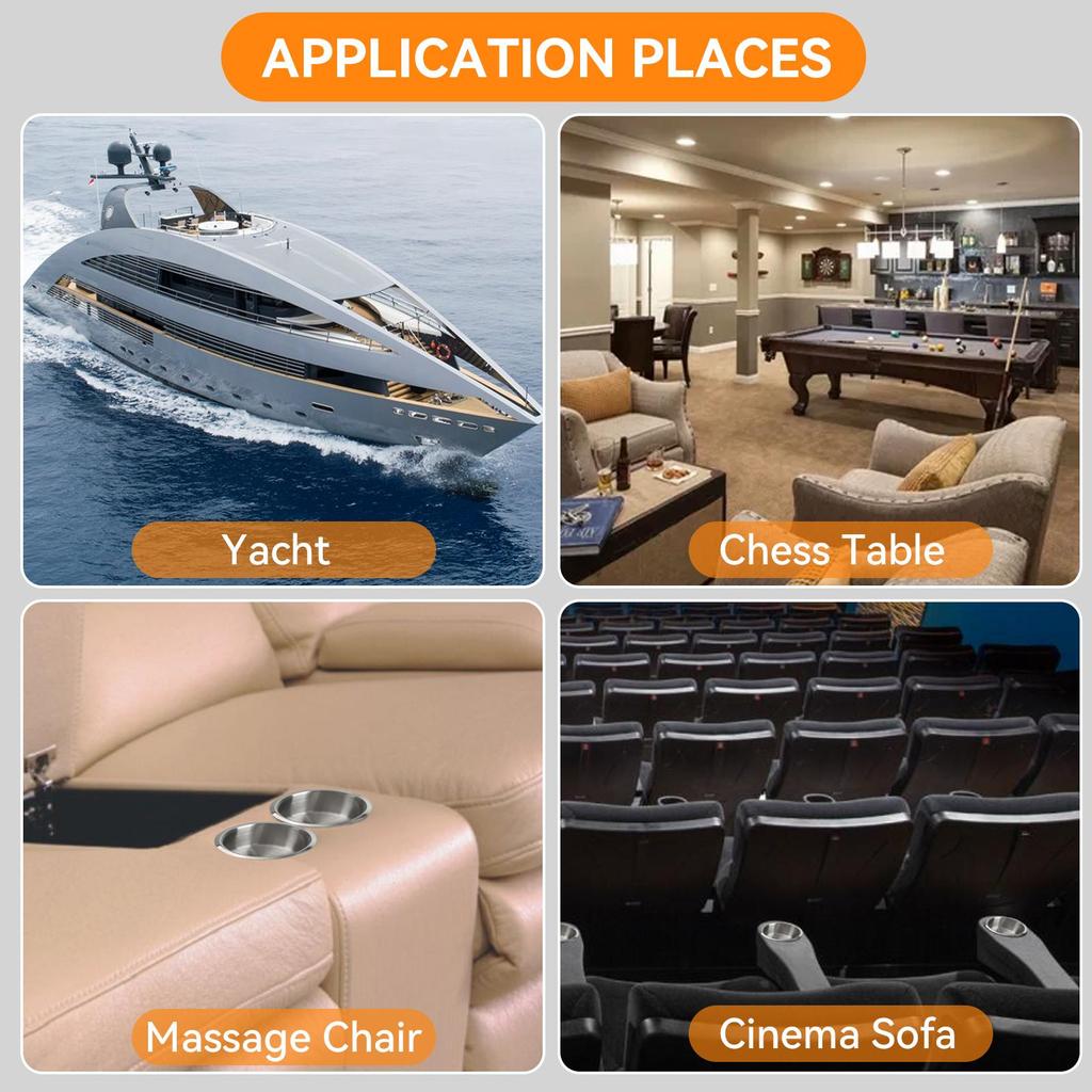 2Pcs Universal Stainless Steel Cup Drink Holders Portable Cup Mount Organizer Storage