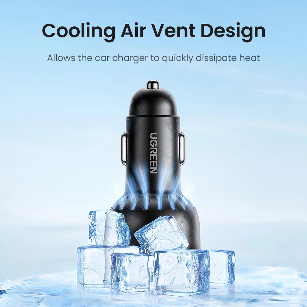 Ugreen Автомобильное зарядное устройство CD293 2X Usb-C Pd и 1X Usb-A 130 Вт - черное