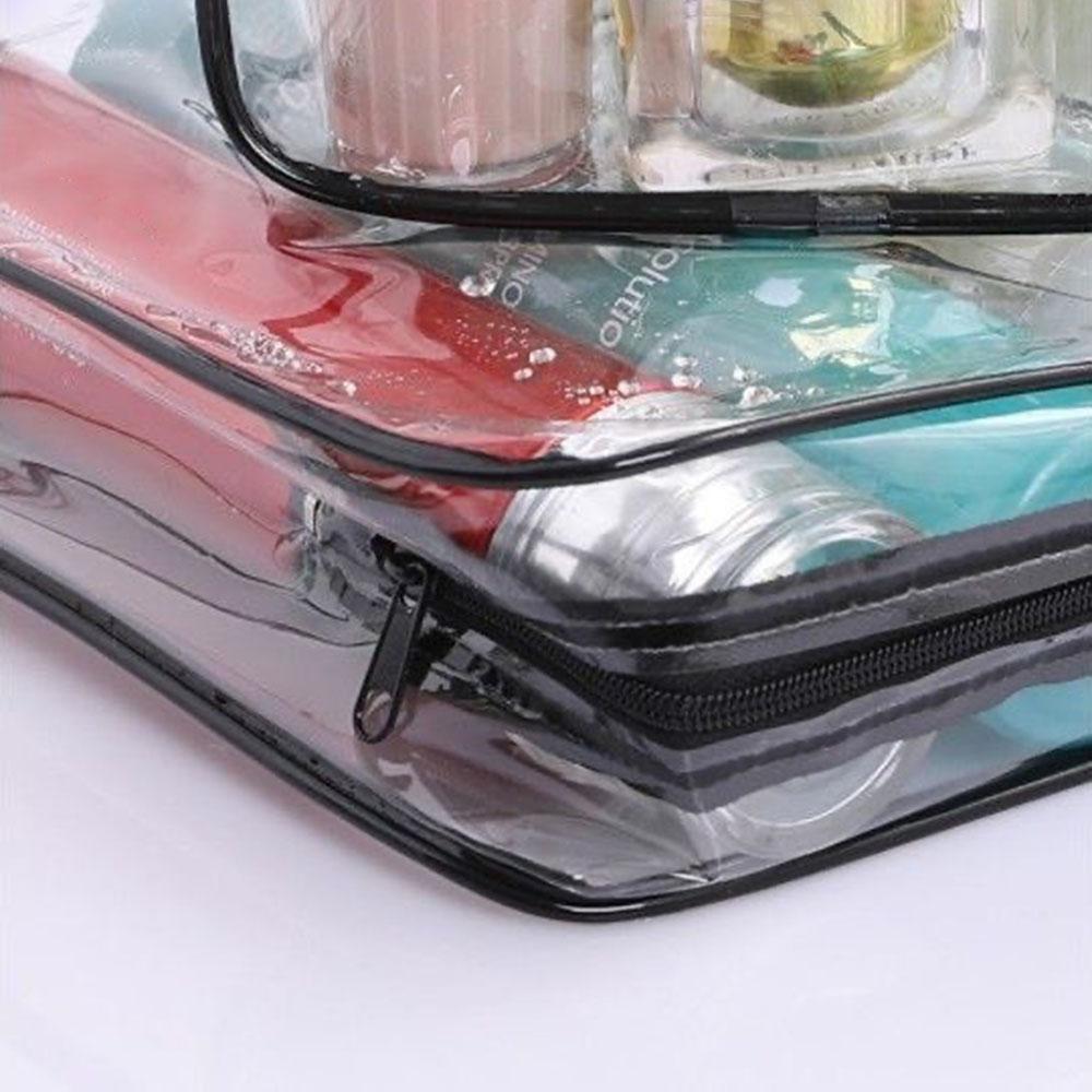 Transparent Toiletry Bag Travel Portable Toiletry Storage Bag Travel Cosmetic Bag Storage Bag Large Pocket and Zipper Closure